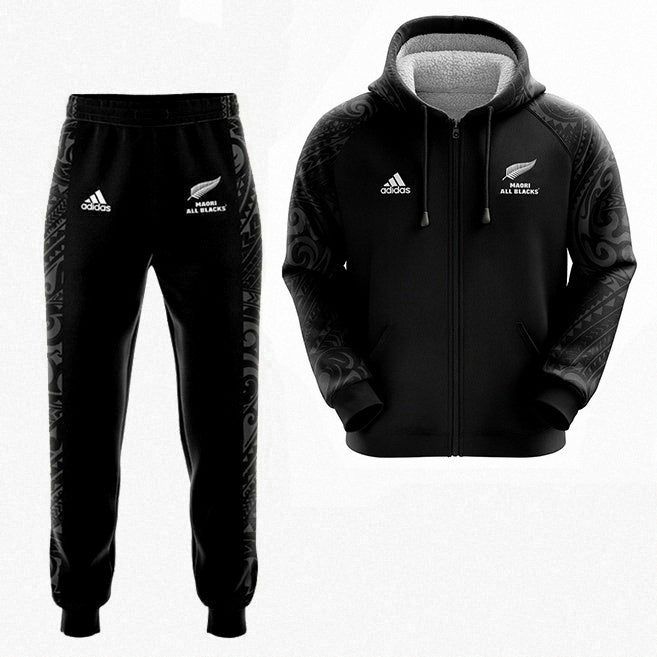 2025 All Blacks Maori Zip-Up Fleece Hoodie and Pants