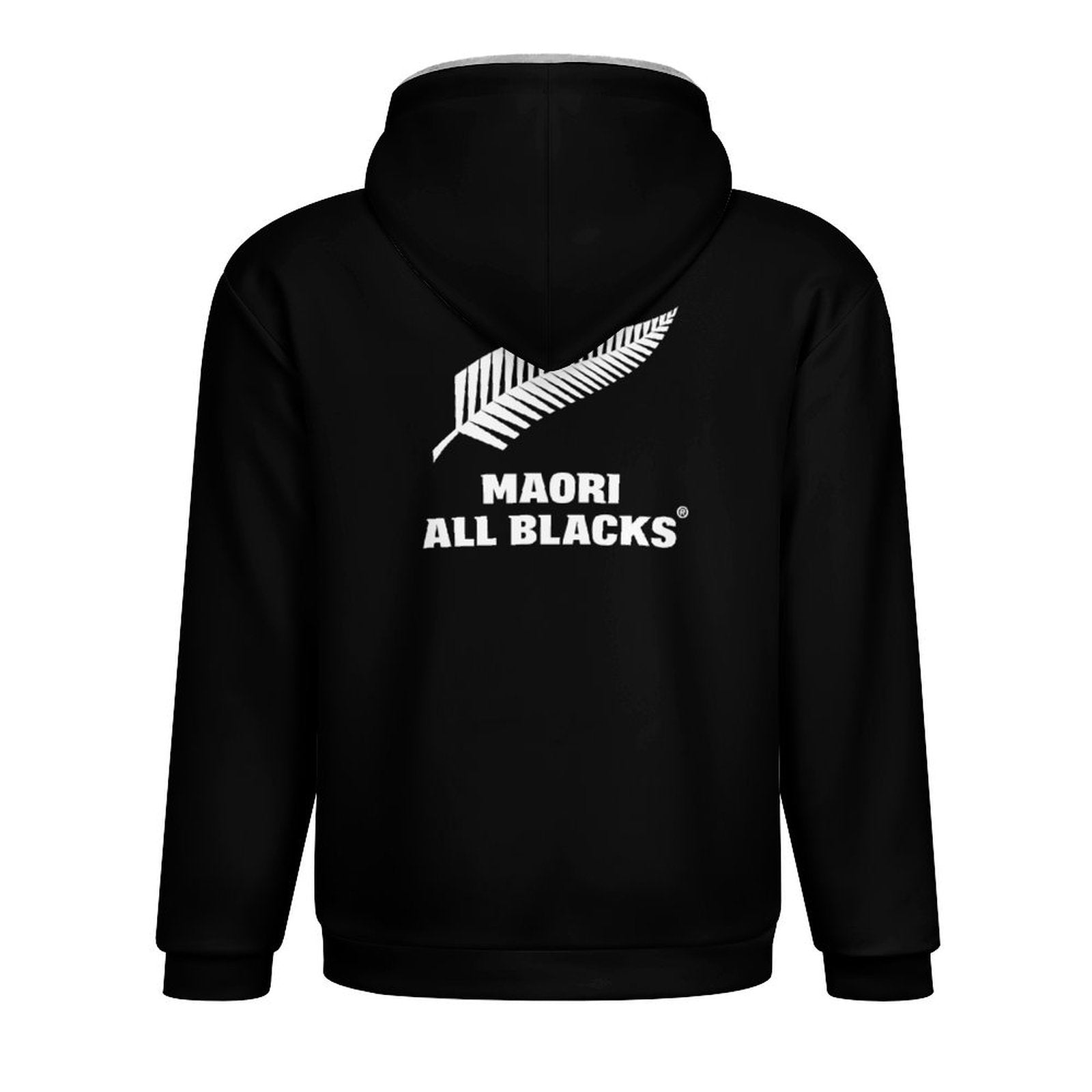 Māori All Blacks Zip-Up Fleece Hoodie
