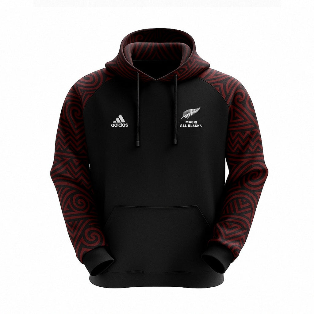 2025 Māori All Blacks Black & Maroon Hoodie and Pants Set – Limited Edition