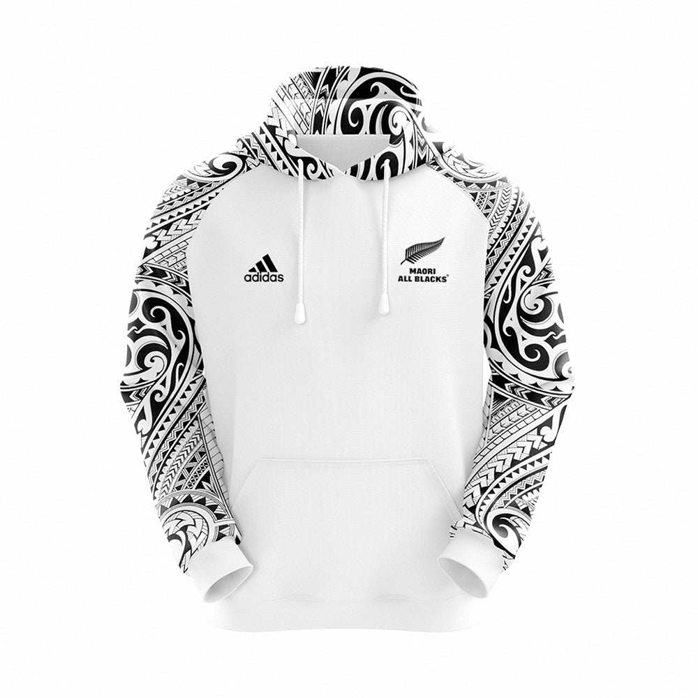 2024 All Blacks Maori White Hoodie and Pants Personalised