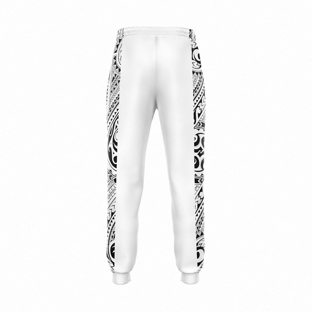 All Blacks Maori White Zipper Hoodie and Pants Personalised
