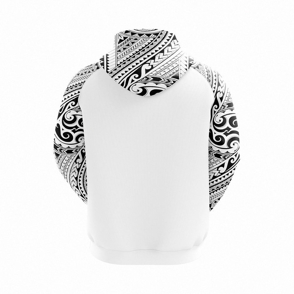 All Blacks Maori White Zipper Hoodie and Pants Personalised